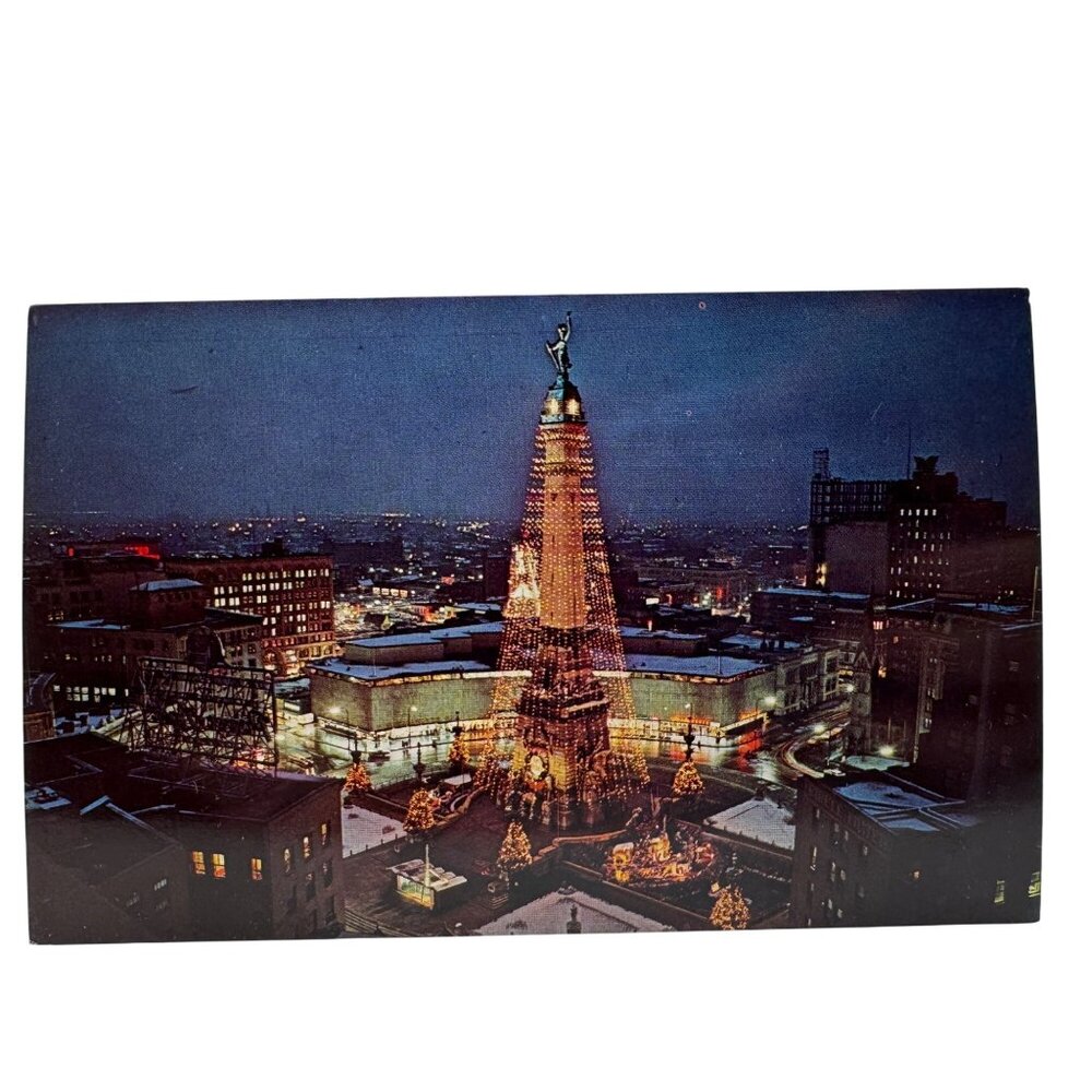 Vintage Postcard Worlds Tallest Christmas Tree Indianapolis Souvenir